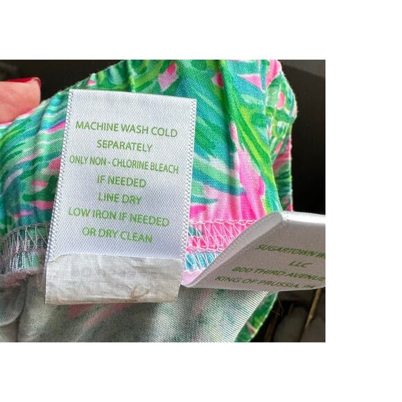 LILLY PULITZER Bal Harbour Print Wide Leg Pant in Suite Views Pink Blossom SZ M - Picture 7 of 7